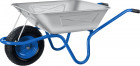 ЗУБР ПТ-250 профессиональная тачка с широким пневматическим колесом, строительная одноколесная, 130 л / 250 кг, пневматическое колесо, ( 39907 )