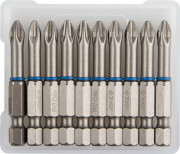 Биты ЗУБР "ЭКСПЕРТ" торсионные кованые, обточенные, хромомолибденовая сталь, тип хвостовика E 1/4", PH2, 50мм, 10шт ,  ( 26011-2-50-10 )
