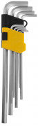 Набор STAYER Ключи "MASTER" имбусовые длинные, Cr-V, сатинированное покрытие, пластик. держатель, HEX 1,5-10мм, 9 пред ,  ( 2741-H9 )