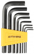 Набор STAYER Ключи "STANDARD" имбусовые, 2 - 10мм, 8 шт ,  ( 27405-H8 )