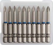 Биты ЗУБР "ЭКСПЕРТ" торсионные кованые, обточенные, хромомолибденовая сталь, тип хвостовика E 1/4", PZ1, 50мм, 10шт ,  ( 26013-1-50-10 )