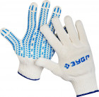 Перчатки ЗУБР трикотажные, 10 класс, х/б, с защитой от скольжения, L-XL, 10пар,  ( 11390-K10 )