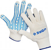 Перчатки ЗУБР трикотажные, 10 класс, х/б, с защитой от скольжения, L-XL, 10пар,  ( 11390-K10 )