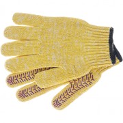 Перчатки трикотажные усиленные, гелевое ПВХ-покрытие, 7 класс, желтые Россия Сибртех ( 68180 )