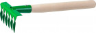 Грабельки садовые с деревянной ручкой, РОСТОК 39611, 6 витых зубцов, 120x62x405 мм,  ( 39611 )