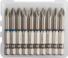 Биты ЗУБР "ЭКСПЕРТ" торсионные кованые, обточенные, хромомолибденовая сталь, тип хвостовика E 1/4", PZ2, 50мм, 10шт ,  ( 26013-2-50-10 )