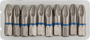 Биты ЗУБР "ЭКСПЕРТ" торсионные кованые, обточенные, хромомолибденовая сталь, тип хвостовика C 1/4", PZ3, 25мм, 10шт ,  ( 26013-3-25-10 )