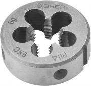 Плашка ЗУБР "МАСТЕР" круглая ручная для нарезания метрической резьбы, мелкий шаг, М14 x 1,5,  ( 4-28022-14-1.5 )