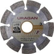 Круг отрезной алмазный URAGAN сегментный, для УШМ, 110х22,2мм,  ( 909-12111-110 )