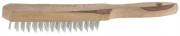 Щетка ТЕВТОН стальная с деревянной рукояткой, 3 ряда,  ( 3503-3 )