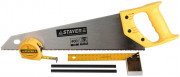 Набор STAYER "STANDARD" для столярных работ: ножовка по дереву 400 мм, угольник 200 мм, рулетка 3 м, 2 карандаша, 5 пред,  ( 15084-H5 )