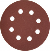 Круг шлифовальный ЗУБР "МАСТЕР" универсальный, из абразивной бумаги на велкро основе, 8 отверстий, Р180, 125мм, 5шт,  ( 35562-125-180 )