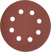 Круг шлифовальный ЗУБР "МАСТЕР" универсальный, из абразивной бумаги на велкро основе, 8 отверстий, Р320, 125мм, 5шт,  ( 35562-125-320 )