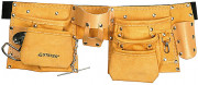 Пояс STAYER "MASTER" для инструментов, кожаный, 10 карманов, 3 подвески,  ( 38512 )
