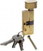 Механизм ЗУБР "МАСТЕР" цилиндровый, тип "ключ-защелка", цвет латунь, 5-PIN, 70мм  ,  ( 52103-70-1 )