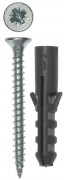 Дюбель распорный полипропиленовый, тип "ЕВРО", в комплекте с шурупом, 5 х 25 / 3,0 х 30 мм, 15 шт, ЗУБР,  ( 30662-05-25 )