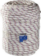 Фал плетёный полипропиленовый СИБИН 24-прядный с полипропиленовым сердечником, диаметр 12 мм, бухта 100 м, 1000 кгс,  ( 50215-12 )