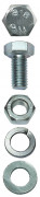 Болт (DIN933) в комплекте с гайкой (DIN934), шайбой (DIN125), шайбой пруж. (DIN127), M10x20мм, 3шт, ЗУБР,  ( 4-303436-10-020 )