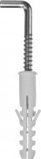 Дюбель распорный полипропиленовый, тип "ЕВРО", в комплекте с шурупом-крюком, 10 х 50 / 6 х 65 мм, 4 шт, ЗУБР,  ( 30676-10-50 )