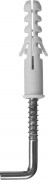 Дюбель распорный полипропиленовый, тип "ЕВРО", в комплекте с шурупом-крюком, 10 х 50 / 6 х 65 мм, 60 шт, ЗУБР,  ( 30675-10-50 )
