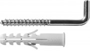Дюбель распорный полипропиленовый, тип "ЕВРО", в комплекте с шурупом-крюком, 12 х 60 / 8 х 85 мм, 2 шт, ЗУБР,  ( 30676-12-60 )