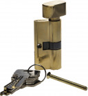 Механизм ЗУБР "ЭКСПЕРТ"цилиндровый, повышенной защищенности, тип "ключ-защелка", цвет латунь, 6-PIN, 60мм,  ( 52107-60-1 )