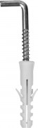 Дюбель распорный полипропиленовый, тип "ЕВРО", в комплекте с шурупом-крюком, 8 х 40 / 5 х 57 мм, 6 шт, ЗУБР,  ( 30676-08-40 )