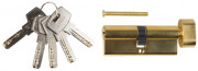 Механизм ЗУБР "ЭКСПЕРТ"цилиндровый, повышенной защищенности, тип "ключ-защелка", цвет латунь, 6-PIN, 80мм ,  ( 52107-80-1 )
