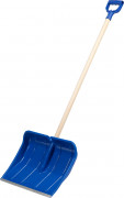 Лопата снеговая "Аляска" пластиковая с алюминиевой планкой, с деревянным черенком и V-ручкой, 490 мм, ЗУБР,  ( 39923 )