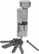 Механизм ЗУБР "ЭКСПЕРТ"цилиндровый, повышенной защищенности, тип "ключ-защелка", цвет хром, 6-PIN, 70мм,  ( 52107-70-2 )