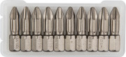 Биты "X-DRIVE" торсионные кованые, обточенные, KRAFTOOL 26121-2-25-10, Cr-Mo сталь, тип хвостовика C 1/4", PH2, 25мм, 10шт,  ( 26121-2-25-10 )