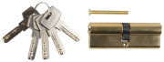 Механизм ЗУБР "ЭКСПЕРТ"цилиндровый, повышенной защищенности, тип "ключ-ключ", цвет латунь, 6-PIN, 90мм,  ( 52105-90-1 )