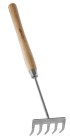 Грабельки ЗУБР "ЭКСПЕРТ" из нержавеющей стали, деревянная ручка из ясеня, 5 прямых зубцов, 88x65x480мм,  ( 4-39473 )