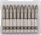 Биты "X-DRIVE" торсионные кованые, обточенные, KRAFTOOL 26123-2-50-10, Cr-Mo сталь, тип хвостовика E 1/4", PZ2, 50мм, 10шт,  ( 26123-2-50-10 )