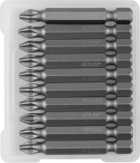 Биты ЗУБР "МАСТЕР" кованые, хромомолибденовая сталь, тип хвостовика E 1/4", PH2, 50мм, 10шт,  ( 26001-2-50-10 )