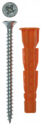 Дюбель универсальный полипропиленовый, с бортиком, в комплекте с оцинкованным шурупом, 5 х 32 мм, 18 шт, ЗУБР,  ( 4-301206-05-032 )