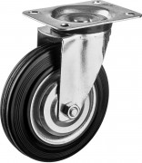 Колесо поворотное d=160 мм, г/п 145 кг, резина/металл, игольчатый подшипник, ЗУБР Профессионал,  ( 30936-160-S )
