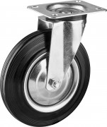 Колесо поворотное d=200 мм, г/п 185 кг, резина/металл, игольчатый подшипник, ЗУБР Профессионал,  ( 30936-200-S )