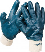 Перчатки ЗУБР рабочие с манжетой, с полным нитриловым покрытием, размер L (9),  ( 11272-L )