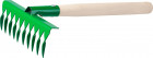 Грабельки садовые с деревянной ручкой, РОСТОК 39614, 10 витых зубцов, 200x62x405 мм,  ( 39614 )