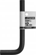 Ключ имбусовый STAYER "STANDARD", сталь, черный, 12мм,  ( 27405-12 )
