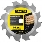 Пильный диск "Construct line" для древесины с гвоздями, 160x20, 12Т, STAYER,  ( 3683-160-20-12 )