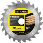 Пильный диск "Construct line" для древесины с гвоздями, 210x30, 24Т, STAYER,  ( 3683-210-30-24 )