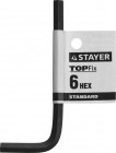 Ключ имбусовый STAYER "STANDARD", сталь, черный, 6мм,  ( 27405-6 )