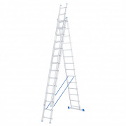 Лестница, 3 х 14 ступеней, алюминиевая, трехсекционная, Россия, Сибртех, ( 97824 )
