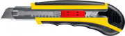 Нож с автозаменой и автостопом с доп. фиксатором HERCULES-18, 3 сегмент. лезвия 18 мм, STAYER ( 09165_z01 )
