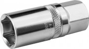 Торцовая головка KRAFTOOL "INDUSTRIE QUALITAT", свечная с магнитом, Cr-V, FLANK, хромосатинированная, 1/2", 16 мм,  ( 27813-16 )