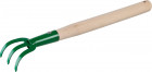 Рыхлитель 3-х зубый, с деревянной ручкой, РОСТОК 39616, 75x75x430 мм,  ( 39616 )