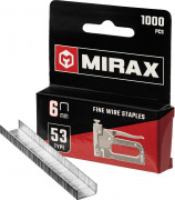 MIRAX 6 мм скобы для степлера тонкие тип 53, 1000 шт ( 3153-06 )