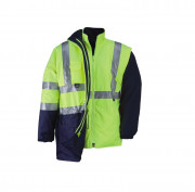 Куртка рабочая PARKA HV 5 in 1, XXL, цвет желтый с синими вставками, полистер 100%, KAPRIOL, ( 31088 )
